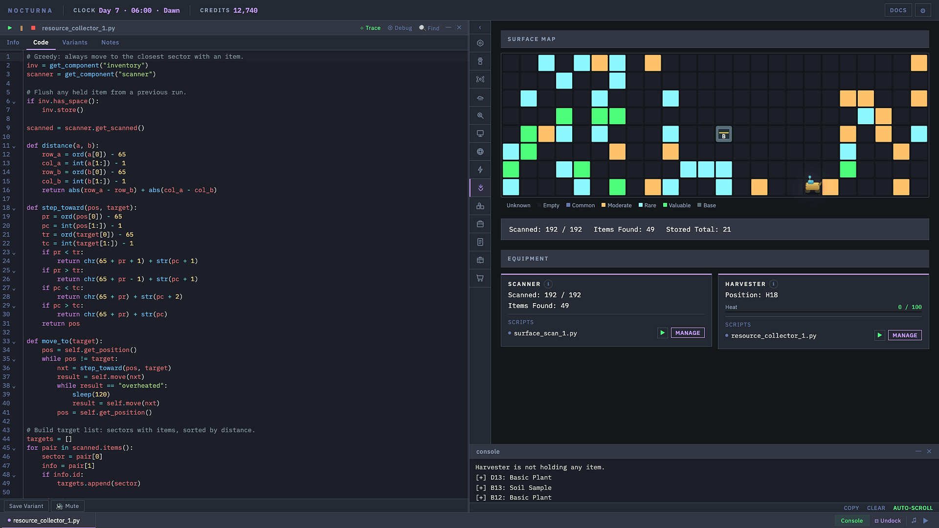 Code: Terraform editor beside a surface map and running resource collector script
